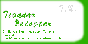 tivadar meiszter business card